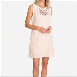 Johnny Was Pete & Greta Barbour Red Stripe Sleeveless Embroidered Shift Medium